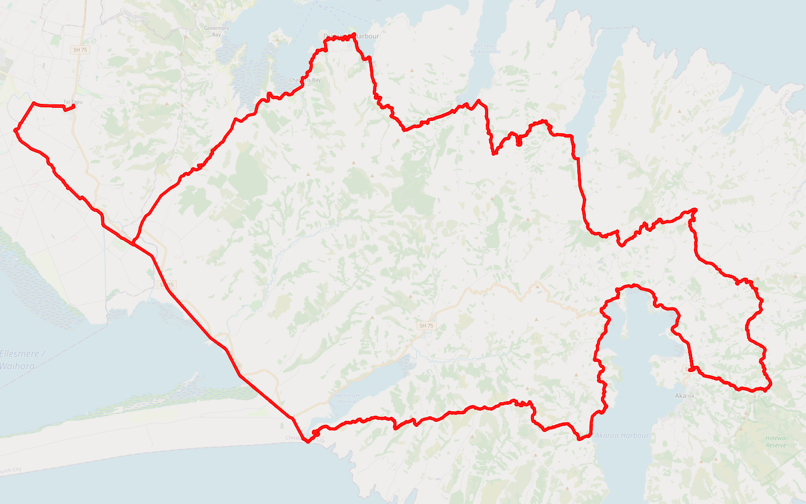Marek Kuziel - Banks Peninsula Loop - Map