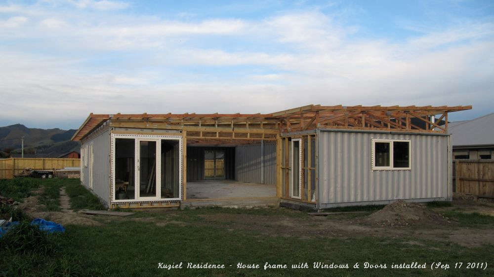 House frame with Doors and Windows / House frame done. Windows and Doors installed. Sep 17 2011.