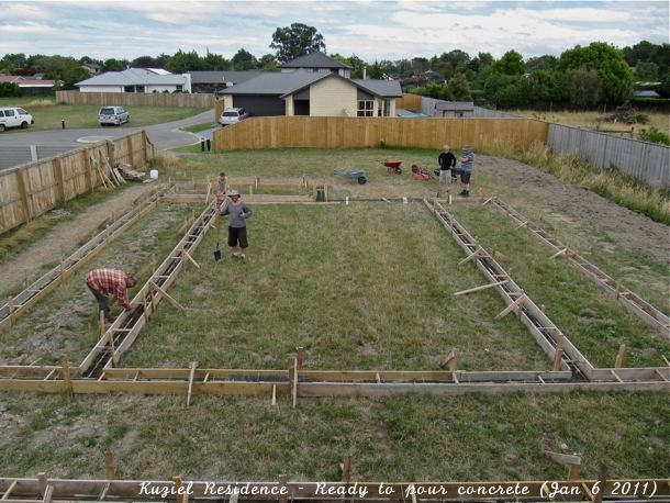 Foundation of our shipping container house - Pouring concrete (Jan 06 2011)